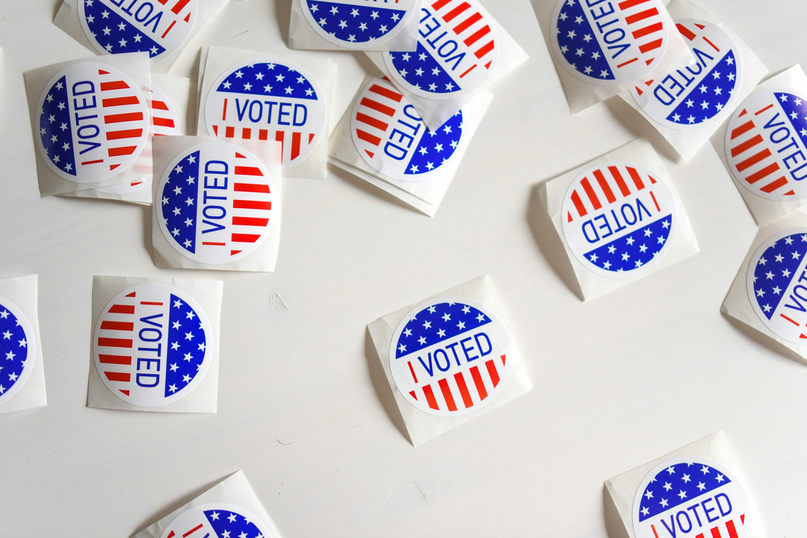 As a background photo, an image of voting.